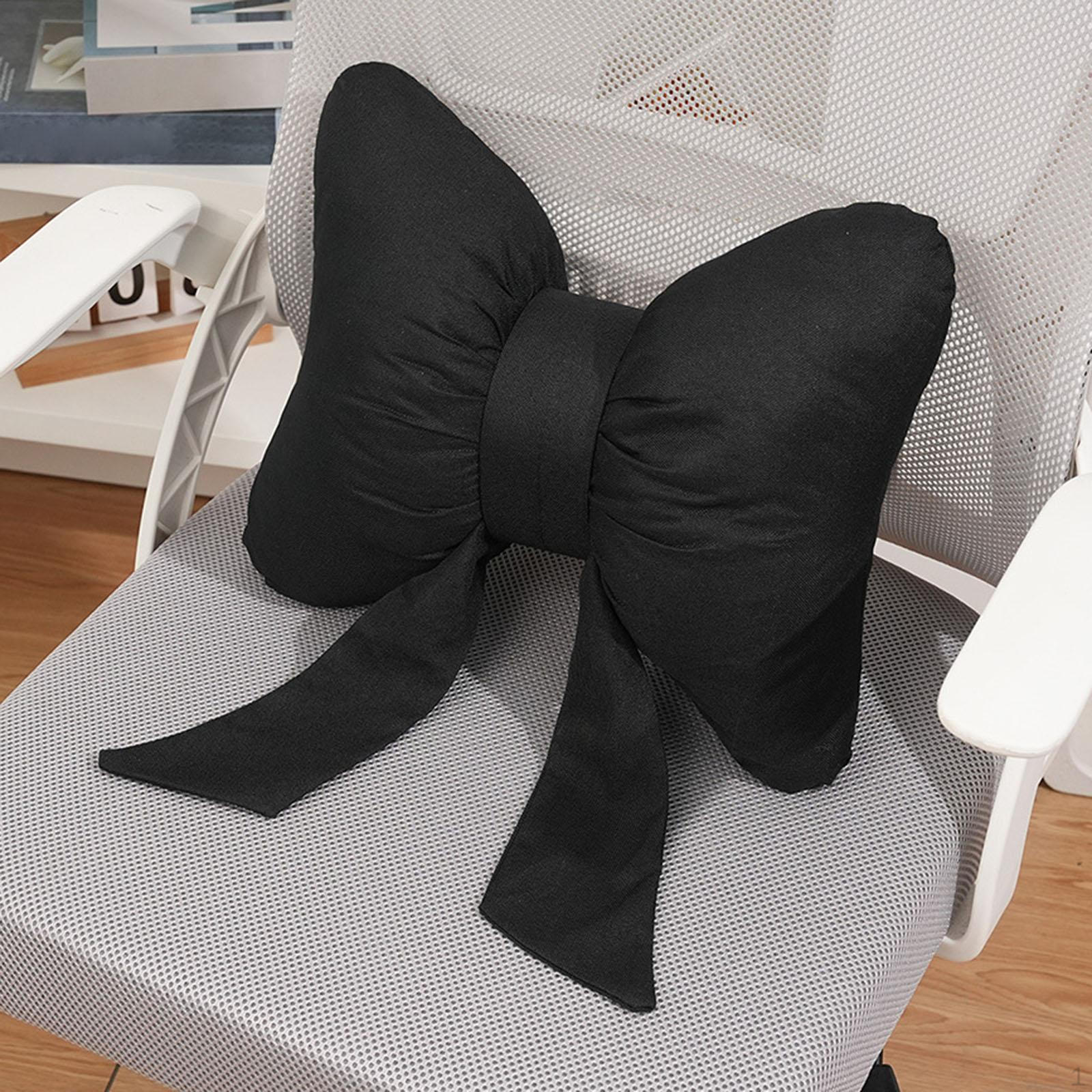 

Bow Pillow Back Cushion Sofa Throw for Bedroom Office Holiday чорний