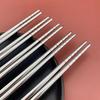 Reusable Sushi Chopsticks Stainless Steel Chopsticks Household Non-slip Anti-scald Chopsticks Tableware Food Sticks