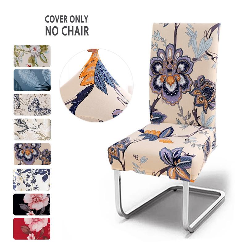 1/2/4/6Pcs Printed Dining Room Chair Coves Stretch Chair Slipcover Anti-slip Home Chair Seat Protector for Wedding Banquet Party