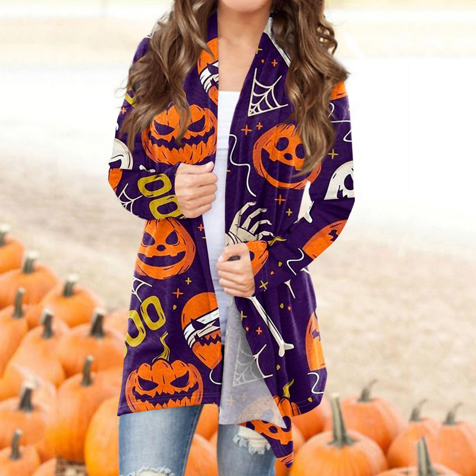 

Женская модная повседневная куртка-кардиган средней длины с принтом M фиолетовый