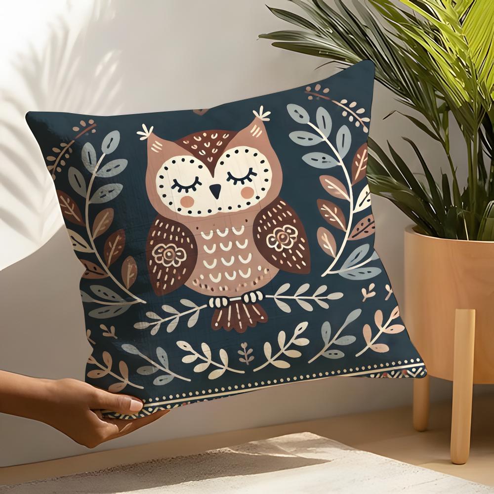 2 Colorful Natural Animal Flower Prints Pillow Case Home Living Room Decoration Linen Pillowcover Pillow Cases Cushion Cover