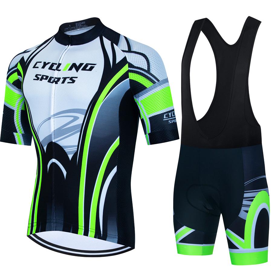 Sports Set Men's Cycling Clothing  Bike Bib Blouse Bicycle Clothes Man Summer Pants Gel Shorts Mtb Tricuta Teams