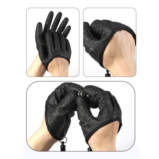 1/2Pcs Fishing Gloves with Magnet Release Anti-Slip Textured Grip Puncture Resistant Waterproof Catch Fish Gloves