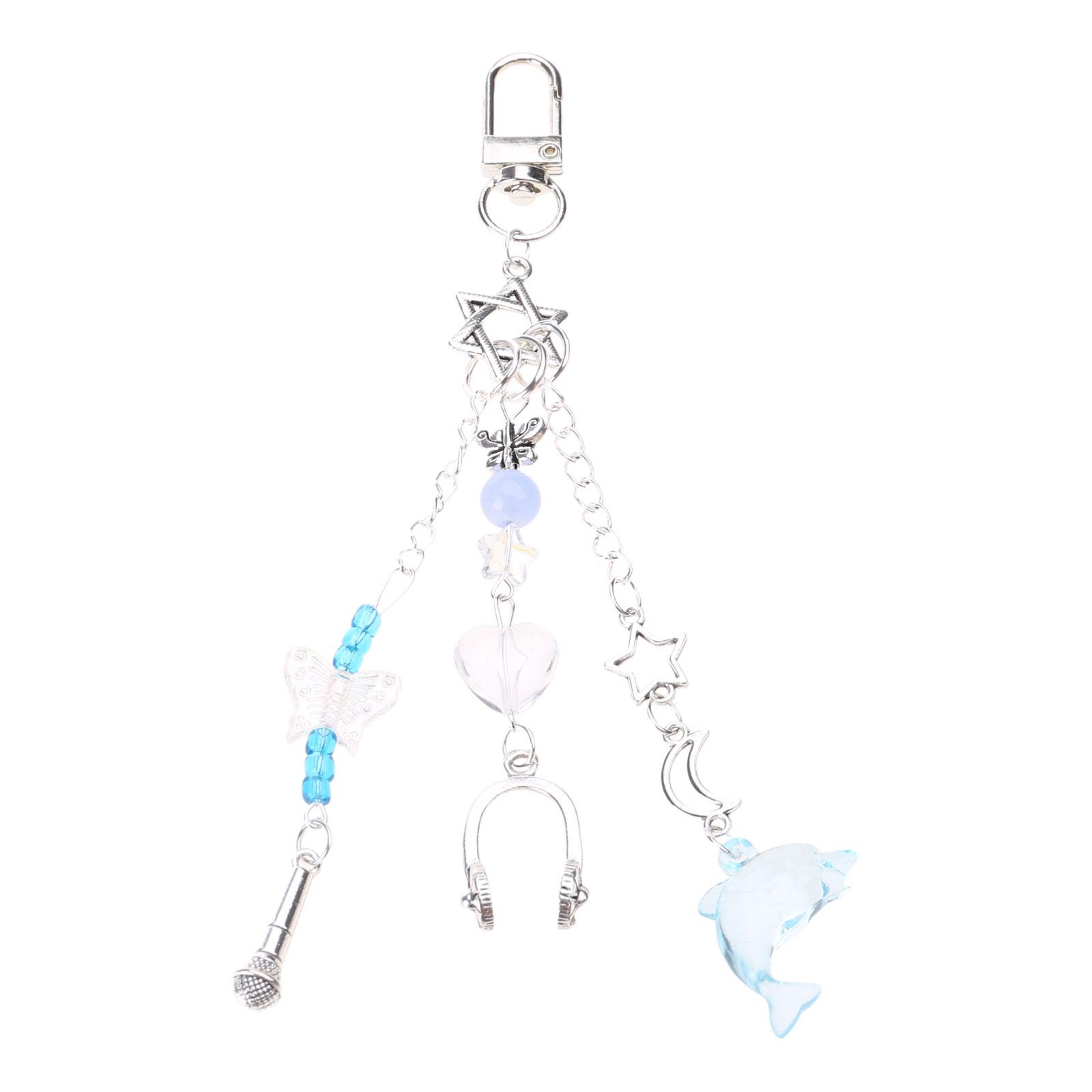 

Сладкий кулон-бантик, бусина, шарм для сумки, брелок в виде сердца и медведя, элегантная цепочка для ключей с бусинами, стильный аксессуар для телефона, ключей, рюкзака 1