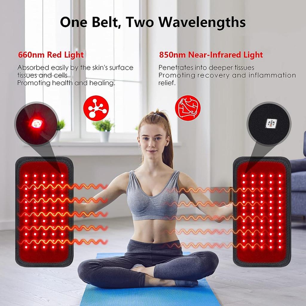 60 LEDs Red&Infrared Light Therapy Belt 850nm 660nm Back Pain Relief Burn Fat Wrap Slimming Machine Portable Heating Pad