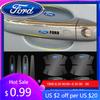 New 2026 Car Sticker 8Pcs Car Anti-scratch Protective Film Door Handle Bowl Logo Sticker for Ford Mustang Focus Fiesta MK7 C-max