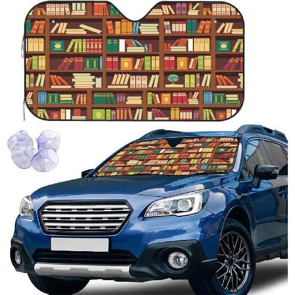 Book Shelf Windshield Sun Shade For Car Car Window Shades Car Sun Shade Car Accessories Auto Car Sun Visor