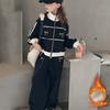 Girls' Suits, Spring and Autumn Models, Children's Western Style Autumn Jackets, Two-piece Casual Sports Suits for Girls