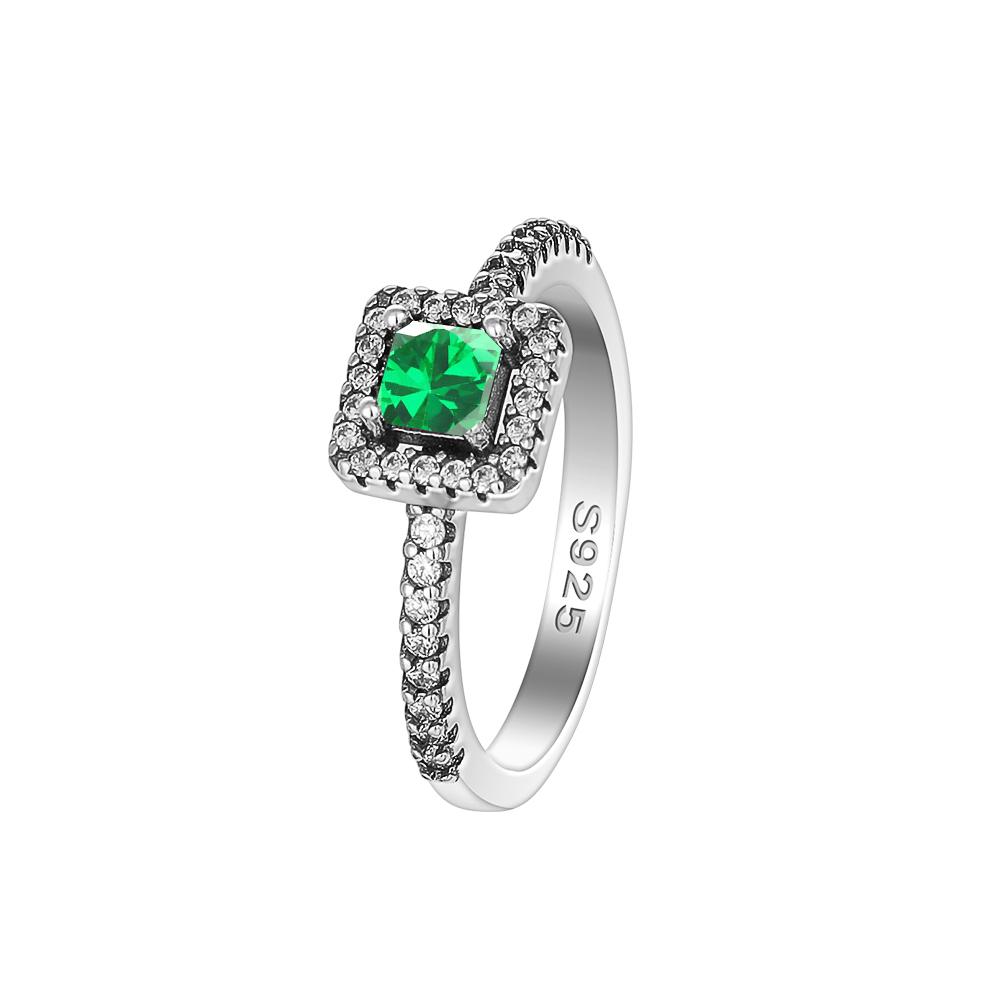 New Sparkling Stars Moon ring 925 silver Classic Dazzling Square Zircon Ring Exquisite Women Light Luxury Jewelry wedding Gifts