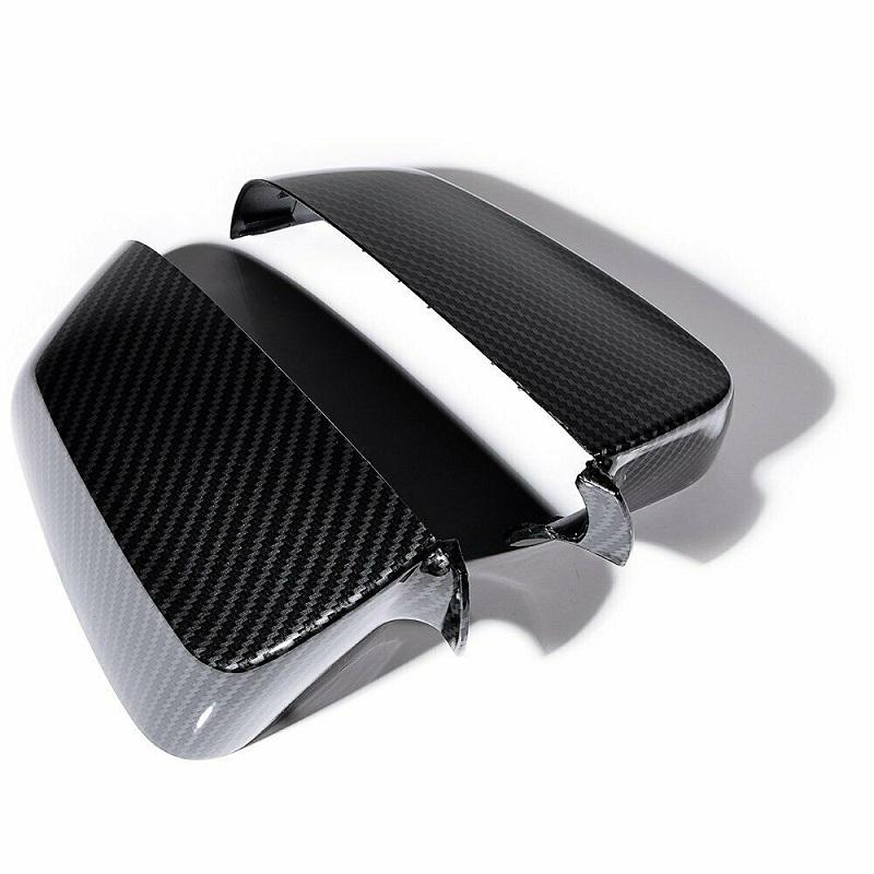 1 Par de Capas de Espelho Retrovisor Lateral de Porta em Fibra de Carbono ABS para BMW E60 E61 F10 F11 F06 F12 F13 F01 F02 Preto Brilhante