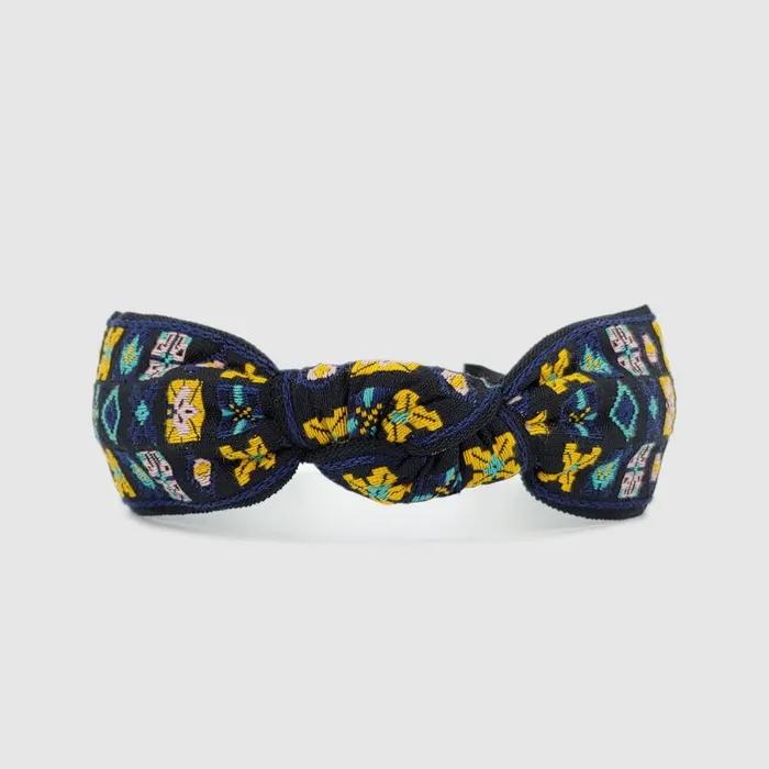 LALA Geometric Diamond Ethnic Hairband - Blue