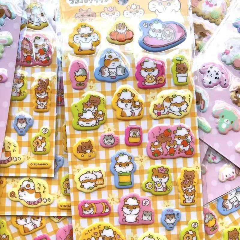 New Sanrio Usahana Sugarbunnies 3D Bubble Stickers Toy Girl's Diary Decorative Stickers Diy Phone Case Camera Decoration Toy Gif
