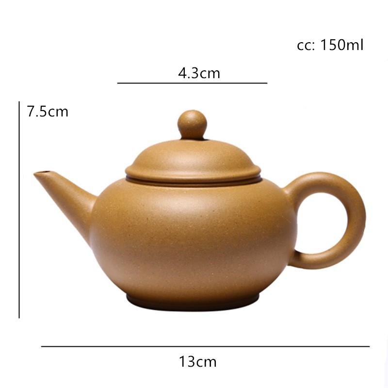 

150 мл ручной работы из фиолетовой глины Исин, подлинный заварочный чайник из необработанной руды, сетчатый фильтр, красивый чайник, чайный набор, аксессуары светло-желтого