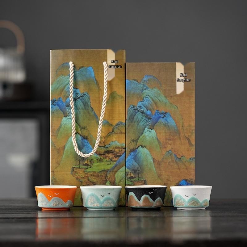 SEE KEAN Forbidden City Series Hand-painted Ceramic Teacups