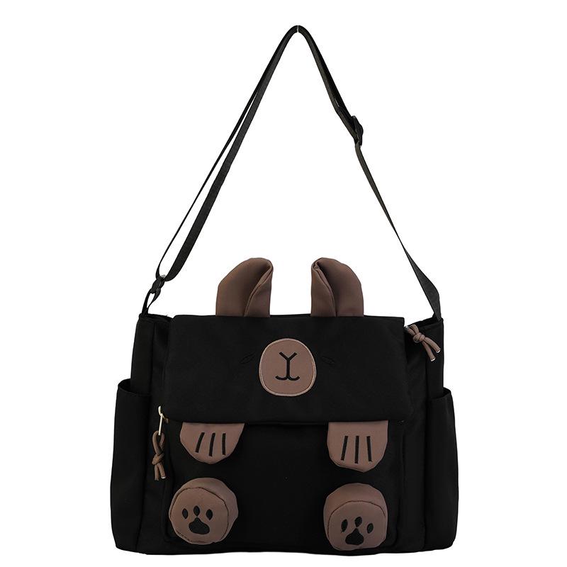 

Очаровательная мультяшная сумка-тоут через плечо с капибарой: Универсальная и повседневная наплечная сумка в японском стиле чёрный