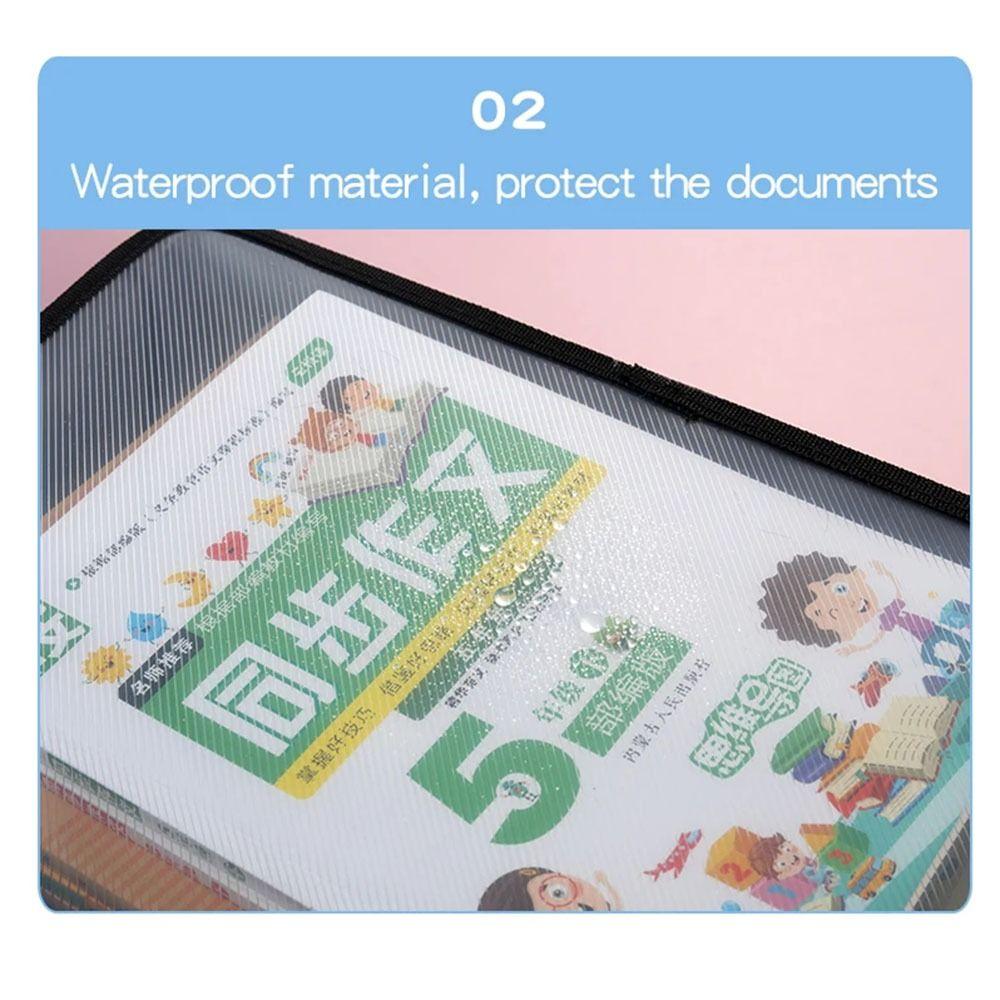 Large Capacity Portable Documents Bag Thickened Plastic File Organizer  Students