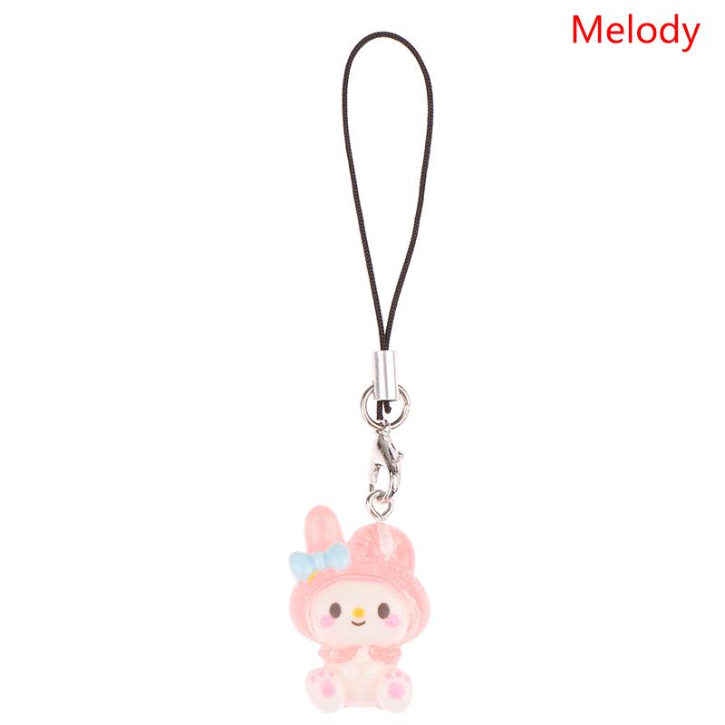 Sanrio Phone Pendant Melody Cinnamoroll Keychain Lanyard Kuromi Bag Charm Hello Kitty Hanging Rope Decoration