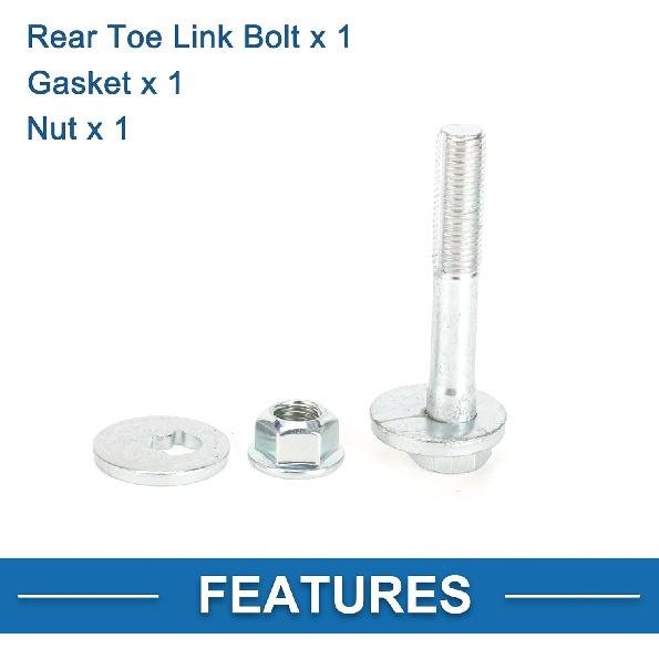 Camber Alignment Bolt No.33306770968 with Nut Gasket Rear Suspension Camber Bolt Kit for BMW X5 2007-2018 Metal Silver Tone