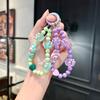 Cartoon Cute Rag Cloth Graffiti Bead Bracelet Mobile Phone Lanyard Girl Heart Wrist Pendant Beaded Chain Pendant
