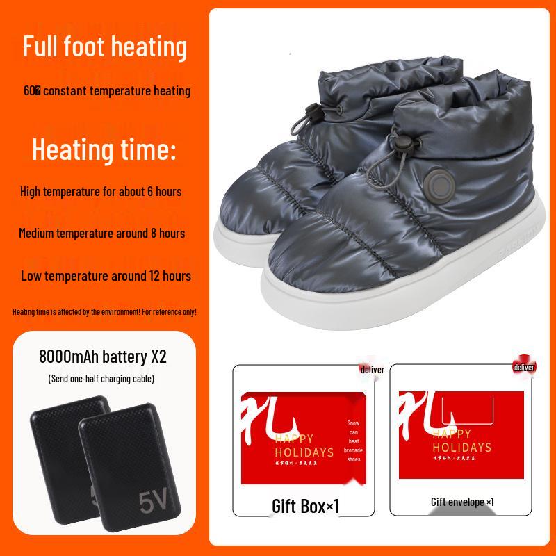 Unisex Smart Heated Snow Boots with USB Charging and Three-Level Temperature Control