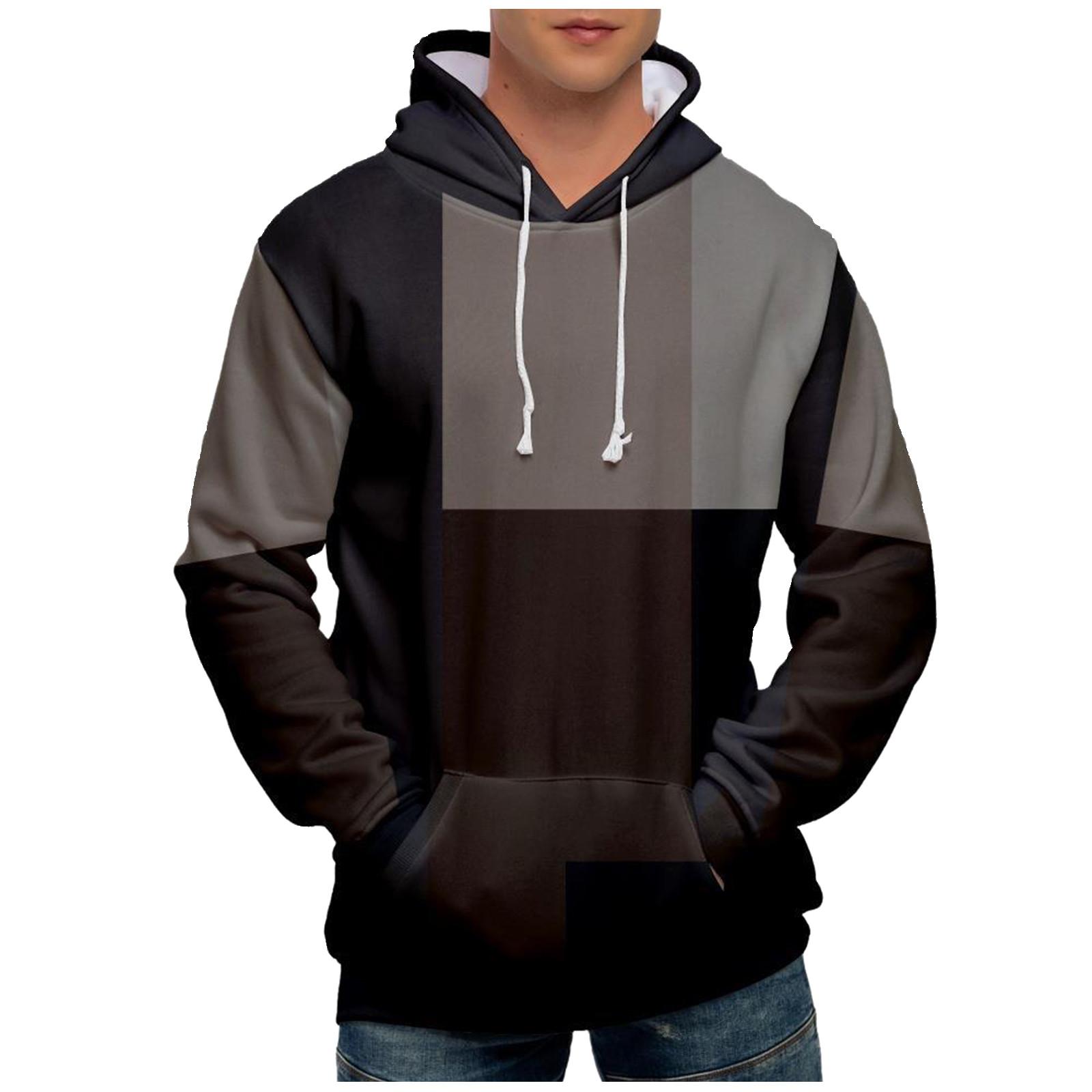 

Модний вільний чоловічий і жіночий светр з довгим рукавом і капюшоном XXXXL чорний