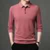Men's Lapel Casual Business Men's Polo Shirt Solid Color Autumn and Winter New T-shirt