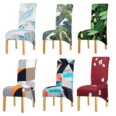 Printed Big Size Stretch Chair Cover Long Back Slipcovers Dining Seat Covers For Home Restaurant Hotel Party Wedding Banquet
