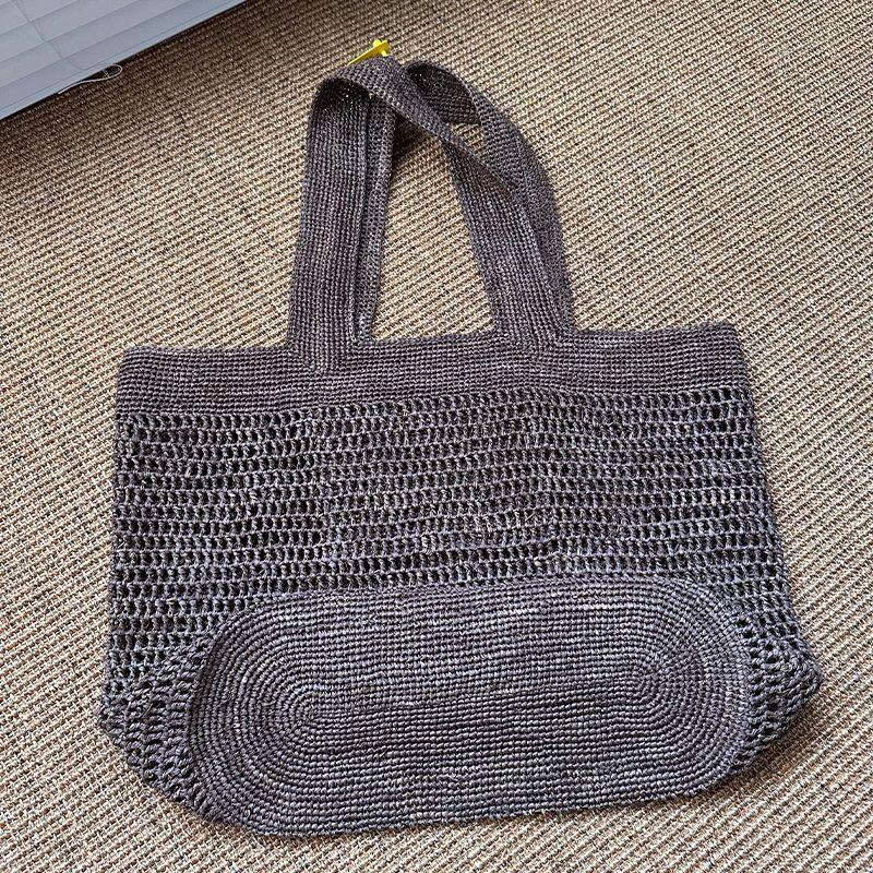 

Fashion Minimalist Large Capacity Beach Bag Tote Bag Easiest for Match Beach Vacation Summer Woven Shoulder Bag Commuter Bag Brown