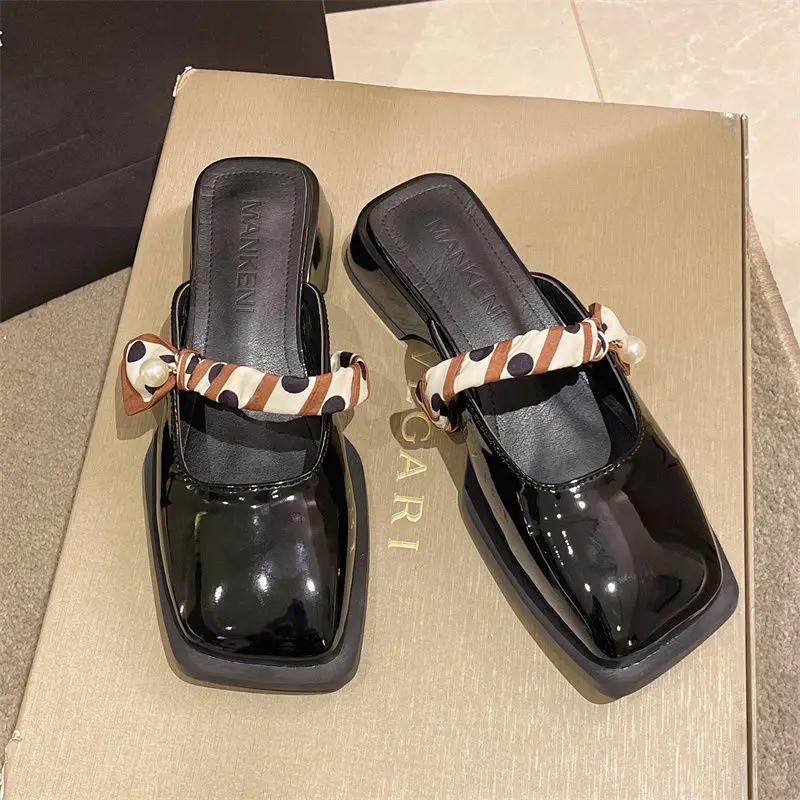 Fashion Outside Shoes for Women With Heel Sandals 2025 Luxury Comfortable and Elegan Slides Vip Chic Elegant Summer Woman Slippers Sale