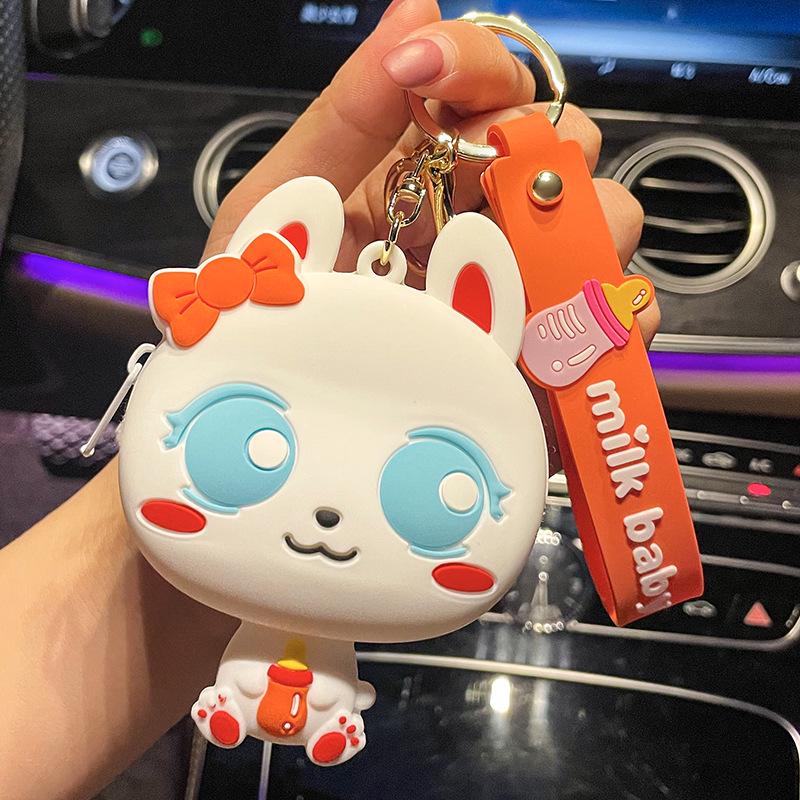 Silicone Bear Girl Coin Purse & Keychain Earphone Pouch