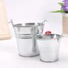 1pc Mini Metal Iron Flower Pot with Handle Hanging Balcony Garden Office Planter Mini Bucket Candy Basket Home Decor