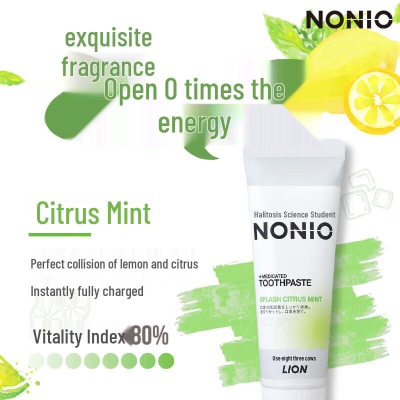 Lion NONIO Breath Refreshing Toothpaste, Citrus Mint (2-Pack)