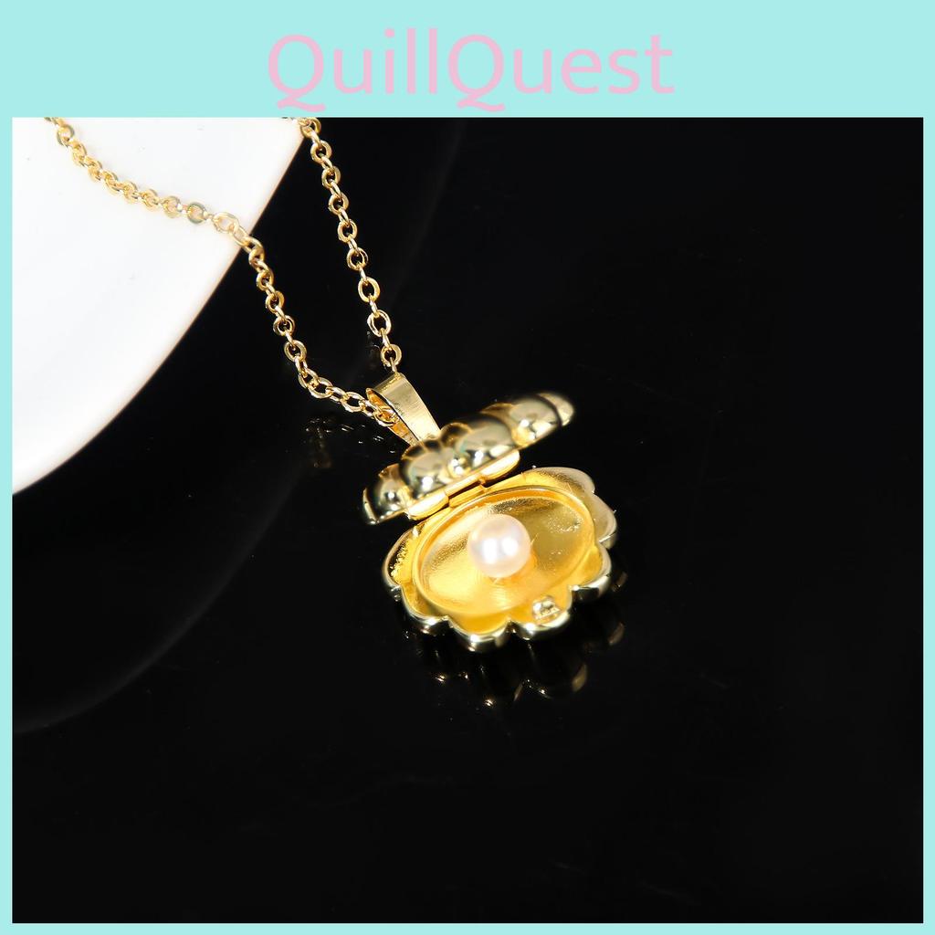 Shell Melody Mermaid Pearl Necklace Jewelry Pendant With Metal Chain Use Daily