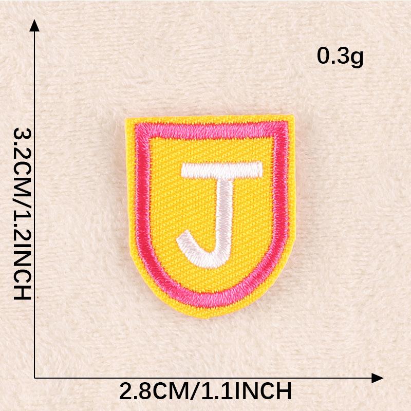Duoku English Alphabet Cloth Sticker Computer Embroidery Label Small Patch Clothing Textile Accessories Embroidery Sticker