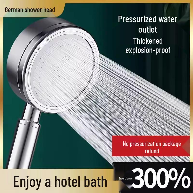 Durable 304 Stainless Steel Boost Shower Head Set - All-Metal, Drop-Resistant for Home Use