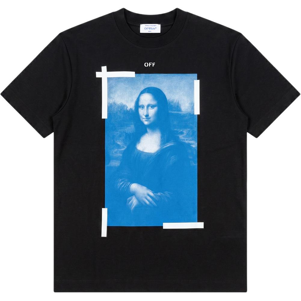 Off-White Monalisa футболка с короткими рукавами, черные/белые мужские топы OMAA038R21JER0011001 L