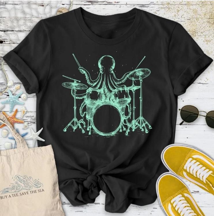 Drummer Octopus T Shirt