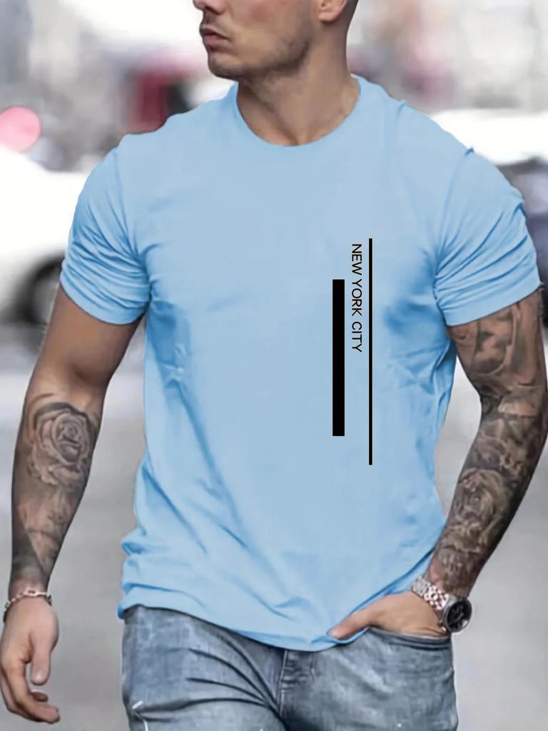 Man short sleeve T-shirt Letter Print Round Neck Breathable Streetwear Oversized Tee Casual Fashion High quality Clothing