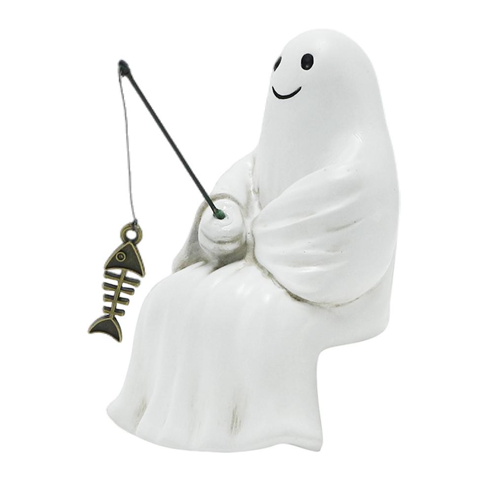 Ghost Garden Statue Cute Ghost Figurine Halloween Ghost Figurine Halloween Home Decoration
