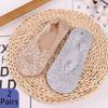 2 Pairs Women Girls Summer Socks Girl Lace Boat Socks Non-slip Silicone Cotton Sock Soft No Show Sock Slippers
