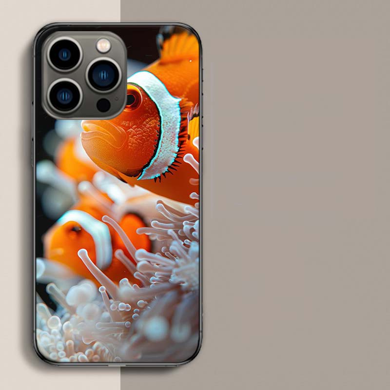 Clownfish and Sea Anemone Phone Case For Iphone 17 Air 15 Pro 14 Plus 16 Pro Max 17E 16E 12 13 Mini 11 Cover Cute Fundas