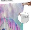 Rainbow Unicorn Bedroom Curtains Purple Pink Dream Universe Starry Sky Kids Living Room Window Treatments Made Of Polyester Treatment