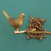 Antique Brass Wall Hanging Fixed Curtain Hook Bathroom Towel Towel Shelf Brass Gold Bird Wall Hanging Living Room Decoration New