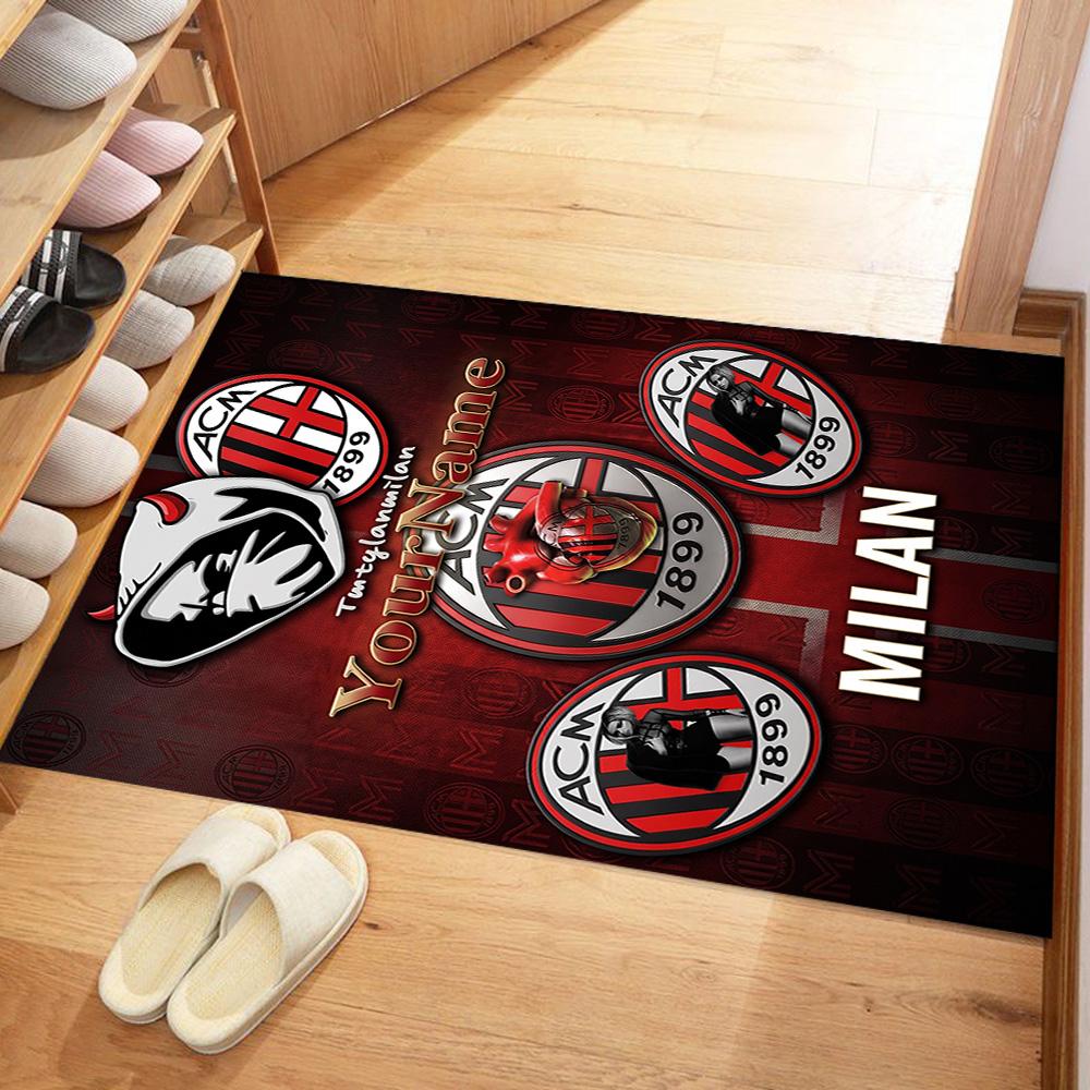 Ac Milan Customize Your Name Area Rug Suitable for Outdoor Hallway Dining Room Bedrooms Antislip Carpet Anime Office Decor Birthday/Christmas Gift