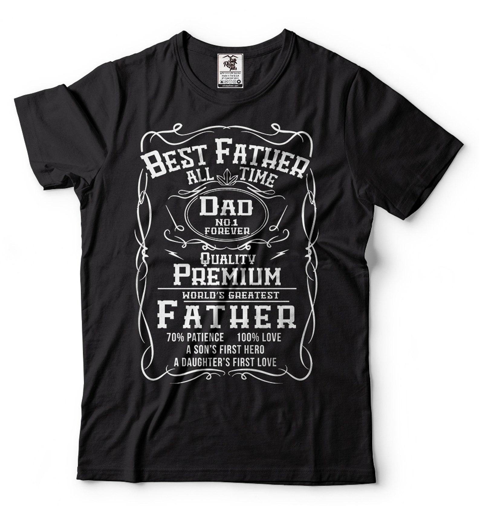 Mens Best Father T-Shirt No 1 Dad Tee Shirt Funny Fathers Day Gifts Father Shirt Dad Shirts Father Birthday Tee Mens Funny Gift Tee For Him M
