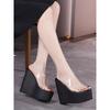 Fashion 16CM Summer Fashion PVC Jelly Wedges Platform Women's Slippers Sandals Casual Shoes