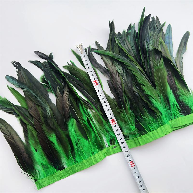 10Yard/lot 25-30CM Chicken Feathers Trim Cloth Sideband Rooster Tail Feather Trims Clothing Wedding Decoration