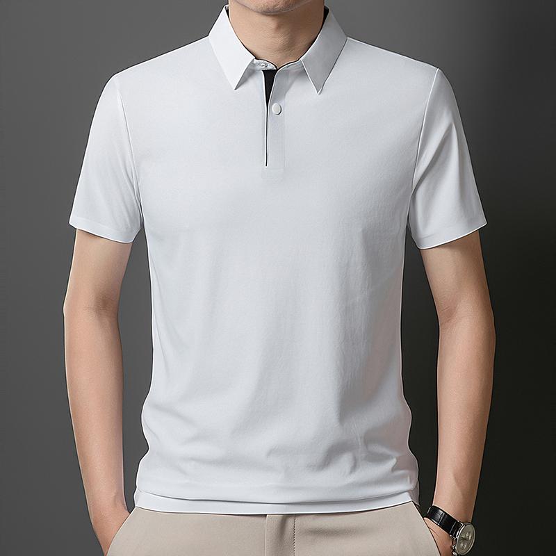 Short Sleeved Polo Shirt Men's Short Sleeved T-shirt Men's Solid Color Short Sleeved Pullover Sweatshirt Simple Polo Shirt Men's Short Sleeved T-shirt