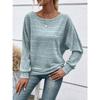 Autumn and Winter New Style Comfortable and Casual Solid Color Long-sleeved Round Neck Splicing Pullover Top T-shirt for Women