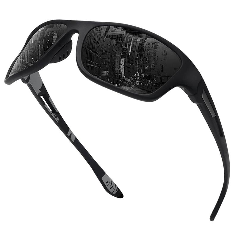 WOWSUN Polaryzacyjne Okulary Sportowe dla Mężczyzn Kobiet, Wędkowanie Jazda Prostokątne Gogle Ochrona UV400 AA122